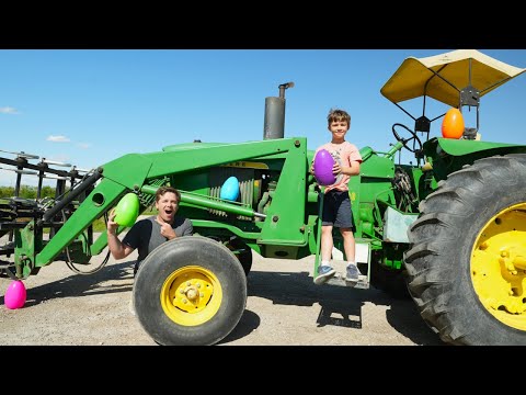 Finding Mystery Eggs on the Farm | Tractors for kids