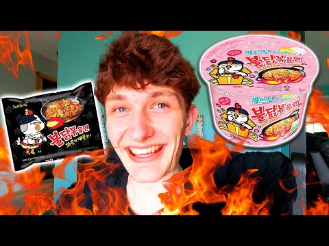 Gli americani provano per la prima volta il ramen coreano PICCANTE!