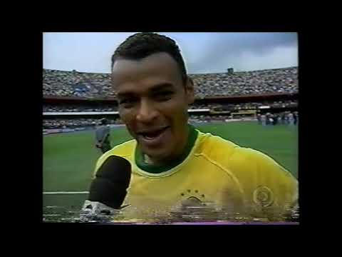 CAFU FALA NO FINAL DO JOGO BRASIL 1X0 COLOMBIA ELIMINATORIAS 2000