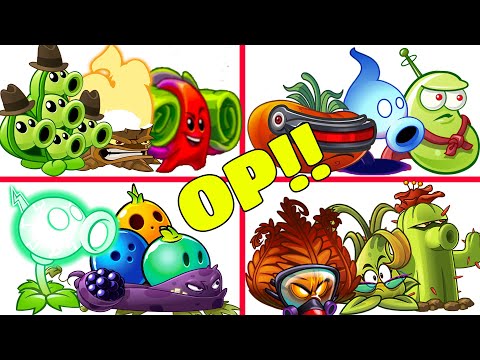 PvZ 2 4 Super Team Plants Vs Team Zombies - Rhubarbarian VS Electric Pea VS Ultomato VS Inferno