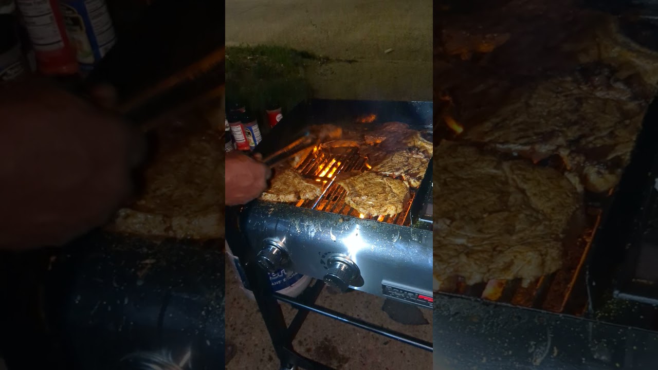 How steak is grilled by My spouse