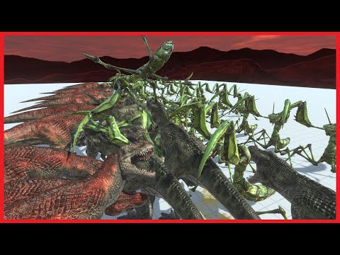 30x T-REX VS 35x GIANT PRAYING MANTIS - ANIMAL REVOLT BATTLE SIMULATOR