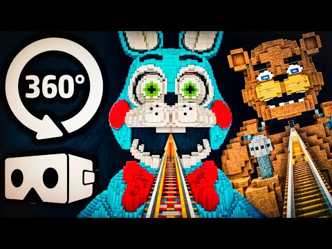 360 VR Roller Coaster FIVE NIGHTS At FREDDY'S | Minecraft 360 VR Video