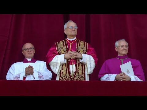 Video Thumbnail: New Pope Leo XIV greets crowd in St Peter's Square | AFP