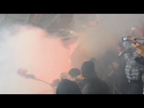 Benfica Pyroshow in Leverkusen - Bayer Leverkusen vs. Benfica 0:1 - 14.02.2013 - Europa League