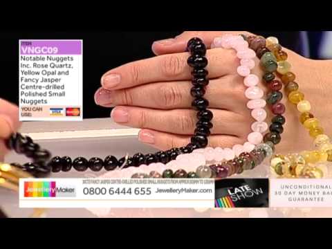 White Cultured Pearl Buttons on The Late Show with Vicky Field (JewelleryMaker) LIVE 17/02/2015
