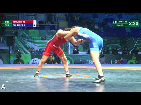 Round 2 WW - 75 kg: M. FURUICHI (JPN) df. K. SHUMOVA (RUS) by VPO1, 3-1