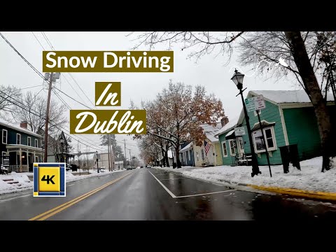 Winter Wonderland: 4K Scenic Drive in the Snow Dublin Ohio | Silent Travel Meditation | Cycling