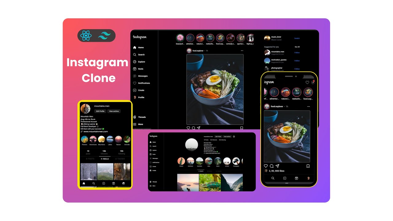 How to Build a Instagram Clone with ReactJs and Tailwind CSS