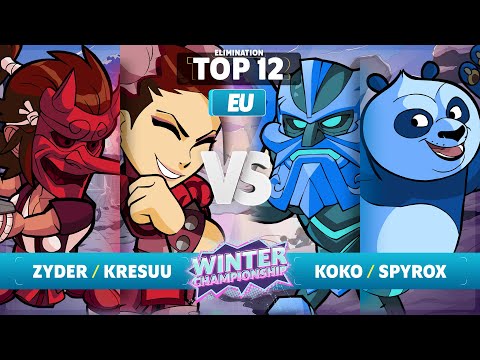 zyder & Kresuu vs. Koko & Spyrox - Elimination Top 12 - EU - Brawlhalla Winter Championship 2023