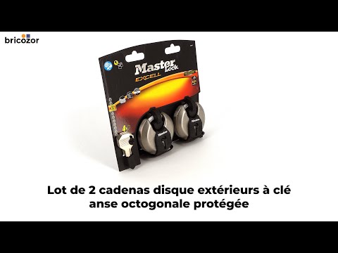 Lot de 2 cadenas disque extérieurs à clé - Anse octogonale protégée MASTER LOCK