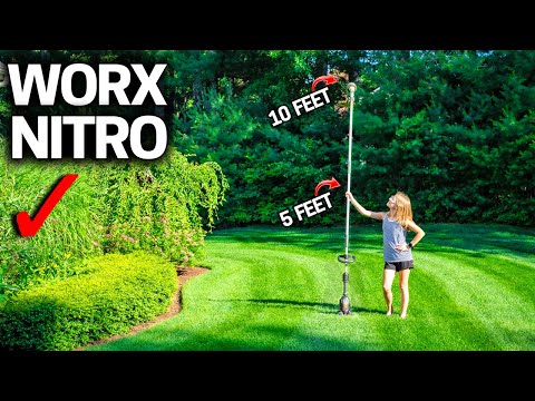 10 FOOT LONG Weed Wacker? WORX NITRO Multi Lawn Tool Review