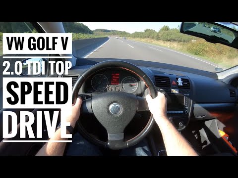 VW Golf V 2.0 TDI (2006) | POV Drive on German Autobahn - Top speed drive
