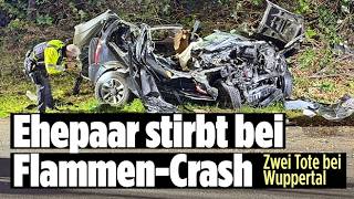 WUPPERTAL: Tödlicher Unfall auf der A46 – Auto kracht gegen Baum und fängt Feuer