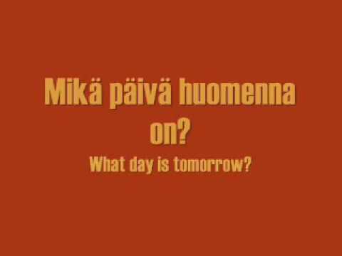 Learning Finnish - Lesson V - The Weekdays