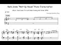 Hank Jones "Pent Up House" Piano Transcription