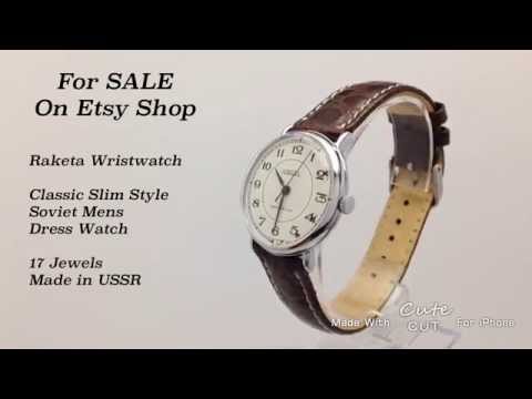 Raketa Classic Slim Style Soviet Mens Dress Watch - For SALE on Etsy