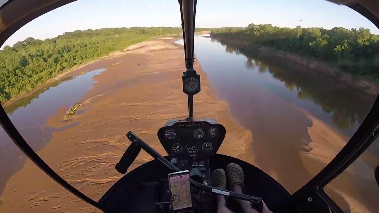 Robinson R22 Helicopter Red River Run - Andrew Silver