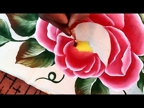 Tutorial painting rose flower