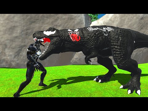 T-REX VENOM VS VENOM OASIS DEATH RUN - Animal Revolt Battle Simulator