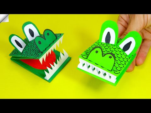 How to Make a Crocodile Paper moving paper toys easy paper crafts