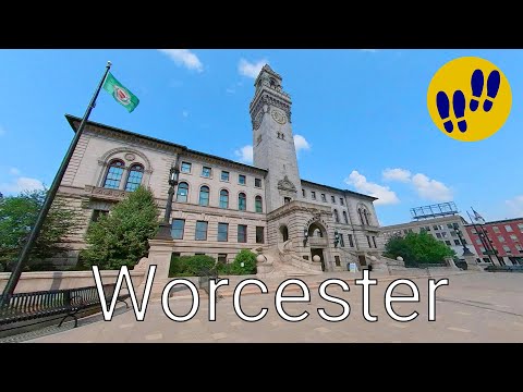 Walking Through Vibrant Worcester Massachusetts - HD