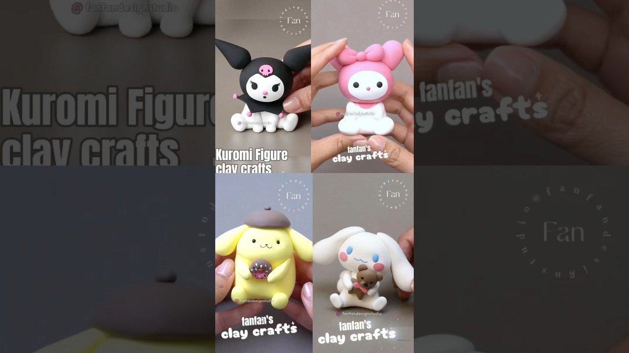Which one you like? Air dry soft foam clay craft art tutorial or fondant Melody kuromi cinnamoroll