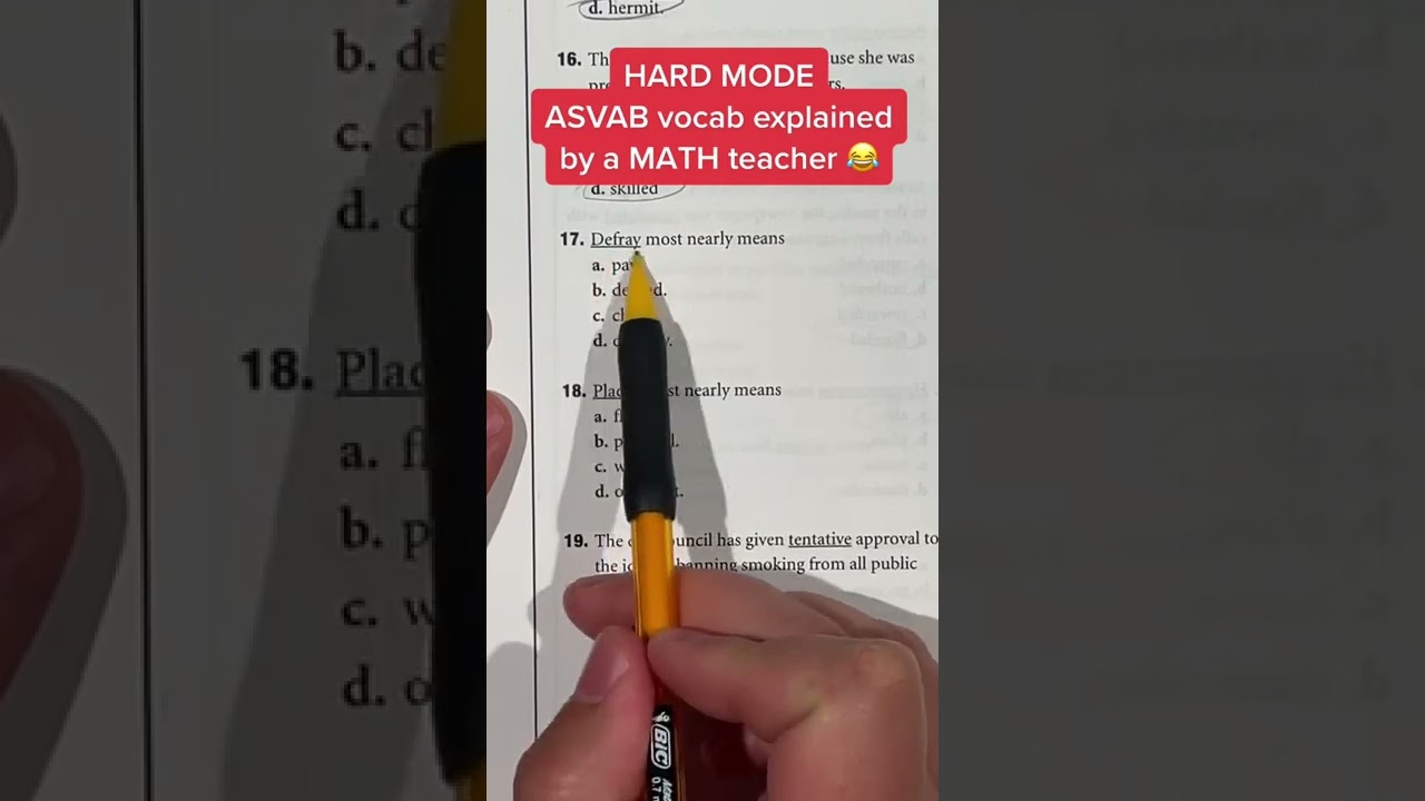 ASVAB AFQT Word Knowledge answer 17