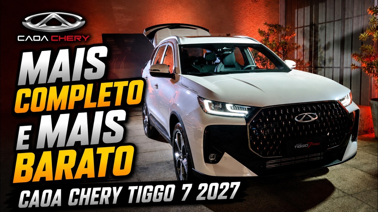Novo CAOA Chery Tiggo 7 chega na linha 2027 melhor e mais barato que um Jeep Avenger!
