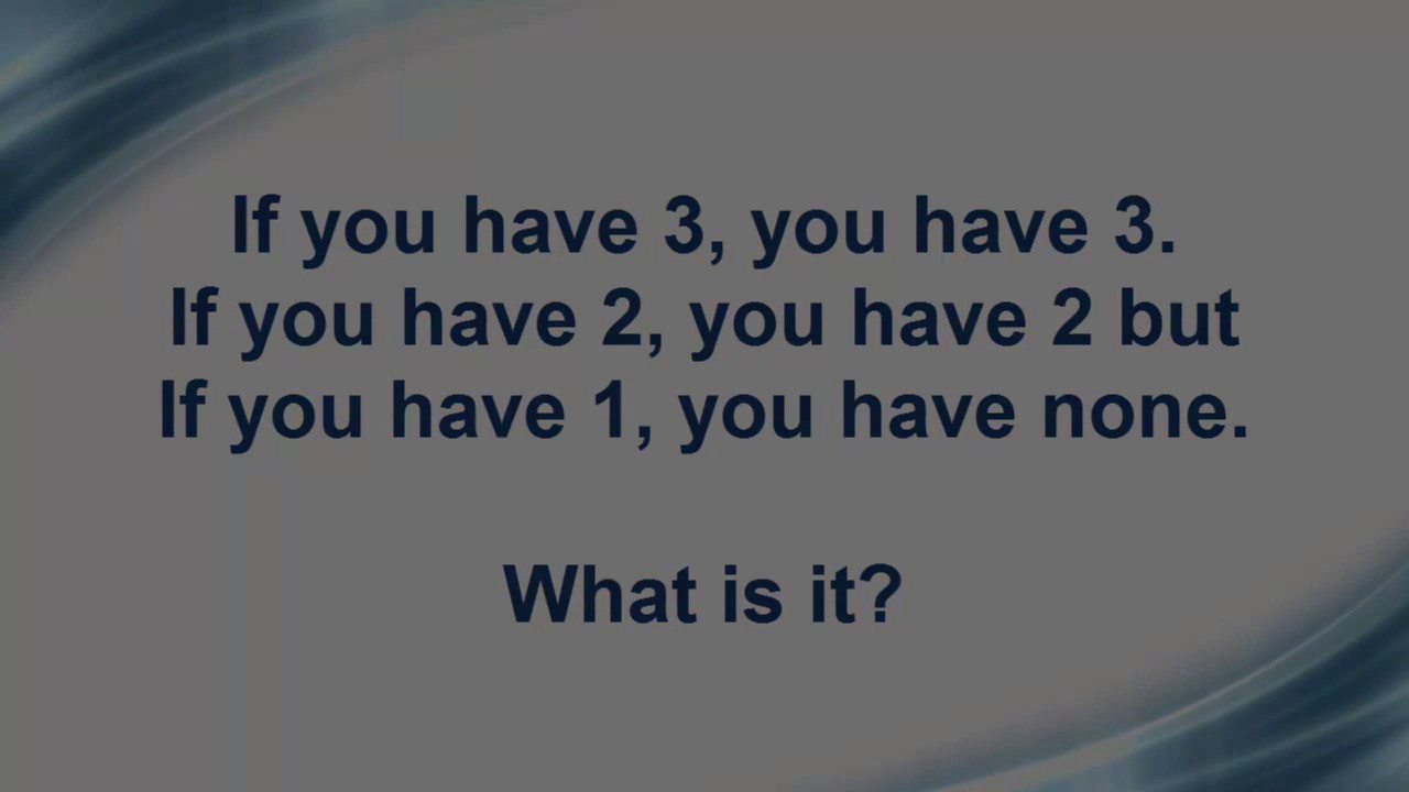 Word Riddle Game: If you Have 3, You Have 3