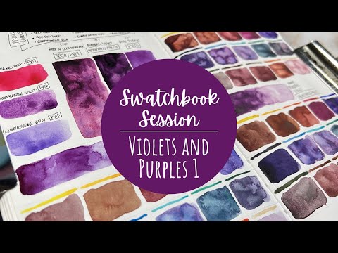 Swatchbook Session 19 | Violets and Purples Part 1 | Swatching and Color Mixing