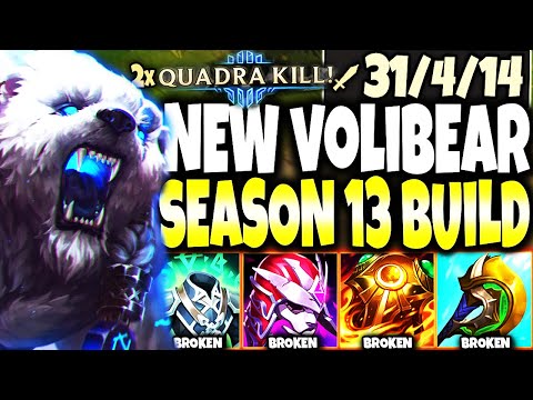 New Volibear Season 13 BEYOND IMMORTAL Build ~ 2x QUADRA KILL & 277k DMG 🔥 LoL Voli s13 Gameplay