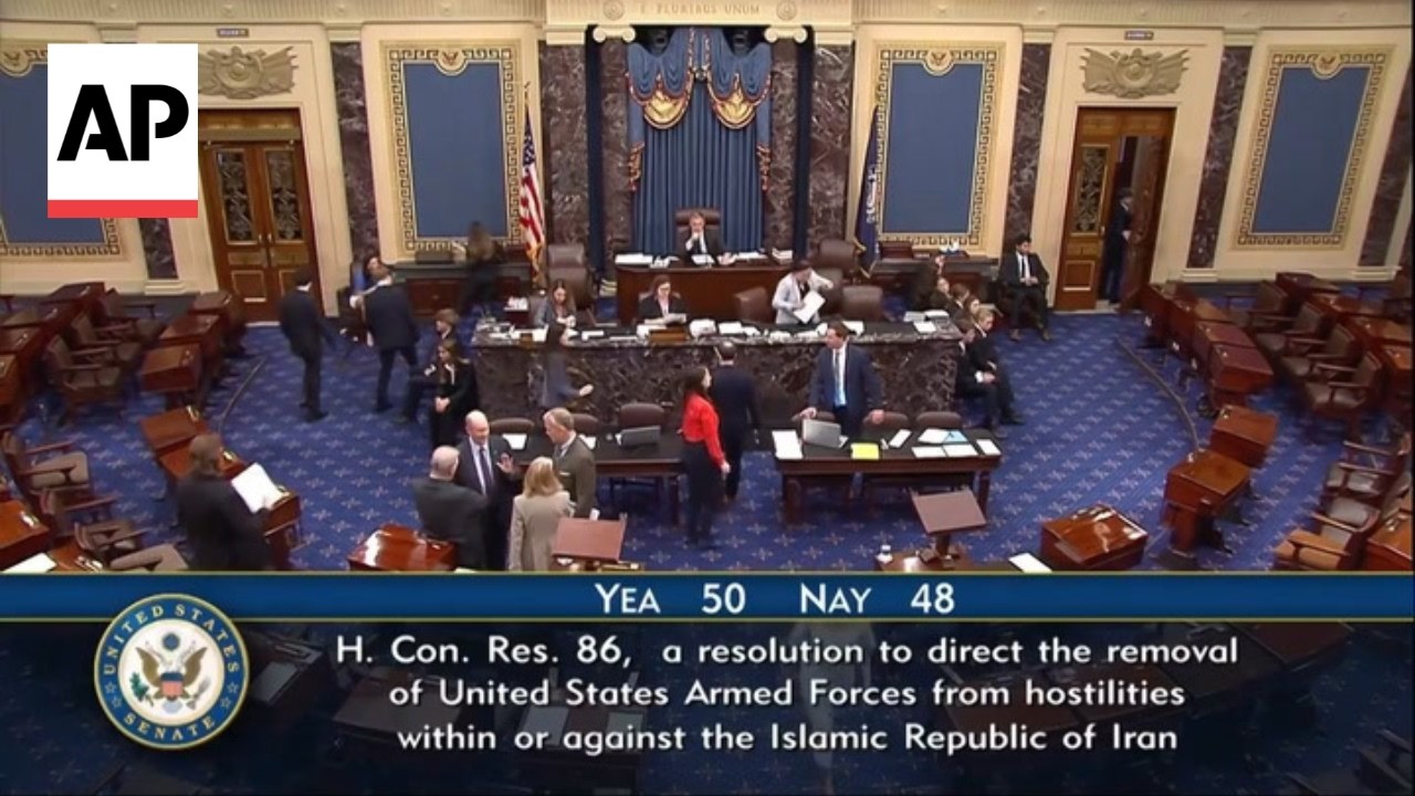Video | Senate approves war powers resolution to block US military action against Iran