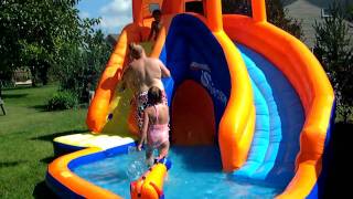 Kids playing on new waterslide 8 2010