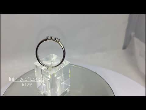 DIAMOND TRILOGY RING 18CT WHITE GOLD R129 [0.30ct total]