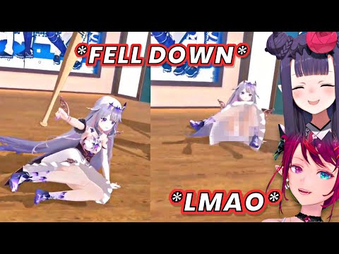 Biboo fell down in front of Ina and Irys! Biboo fell down in front of Ina and Irys!