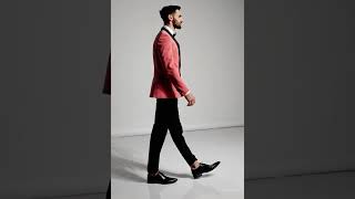 Men’s Coral Pink Tuxedo Jacket with Black Satin Shawl Lapel Velvet Fabric - Modern Slim Fit Formal Blazer from USA Men's Outlet video