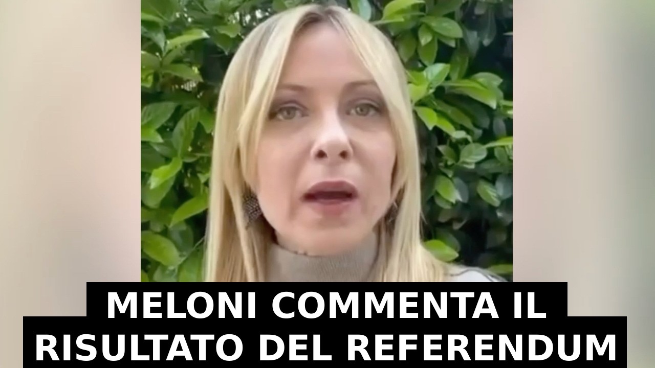 GIORGIA MELONI SUL RISULTATO DEL REFERENDUM: "GLI ITALIANI HANNO DECISO. E NOI LI RISPETTIAMO"