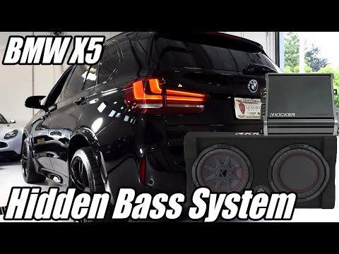 2018 BMW X5 subwoofer system. Kicker Subwoofer box TRTP12, Kicker CXA800.1 and a Wavtech Link2