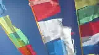 Prayer flags seen on the Tibetan Plateau
