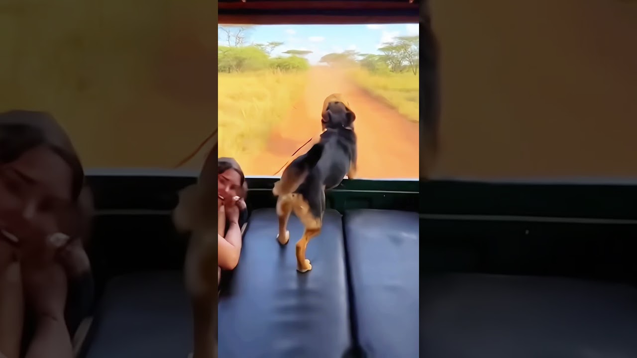 A Lion Chasing a Safari Jeep Sends Passengers Into Panic!