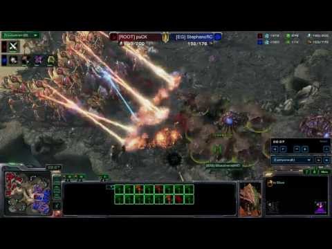 SeKo Starcraft - HOTS SC2 Pro Replays - Stephano vs Puck - Mass Swarm Host vs Mass Colossus
