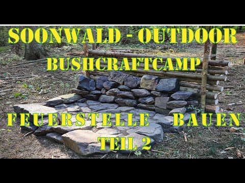 Bushcraftcamp  Lagerbau - Kochen im Wald und Feuerstelle bauen Teil 2