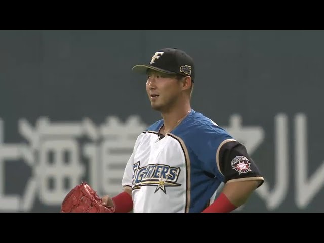【1回表】ファイターズ・中田 一塁線のライナーをダイビングキャッチ!! 2015/5/24 F-H