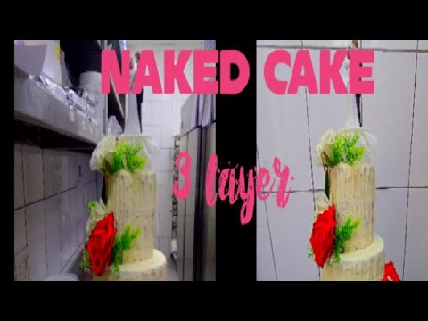 naked cake.. 3 layers wedding cake