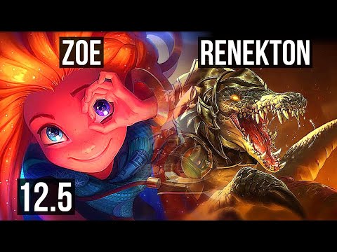 ZOE vs RENEKTON (MID) | 18/1/10, Legendary, 1.3M mastery | KR Diamond | 12.5