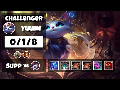Yuumi Support 11.10 Challenger Gameplay Replay - S11 (0/1/8) - NA