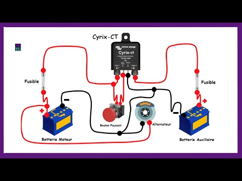 Cablage Cyrix CT 12I2V 120A Coupleur Séparateur Victron Energy #VictronEnergy #CyrixCT #Solaire