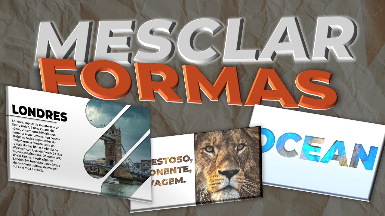 3 Slides Usando a Função MESCLAR FORMAS no PowerPoint