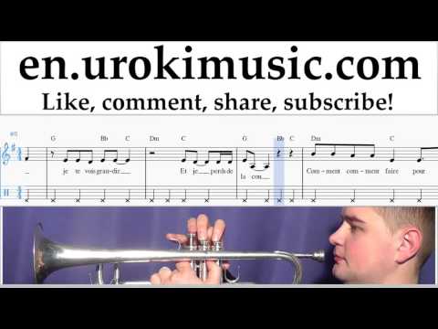 How to Play Trumpet Celine Dion - Les Yeux Au Ciel Part#1 Melody School Learn Class Course